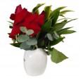 White Heart Arrangement with Two Colombian Roses