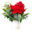 White Heart Arrangement with Two Colombian Roses