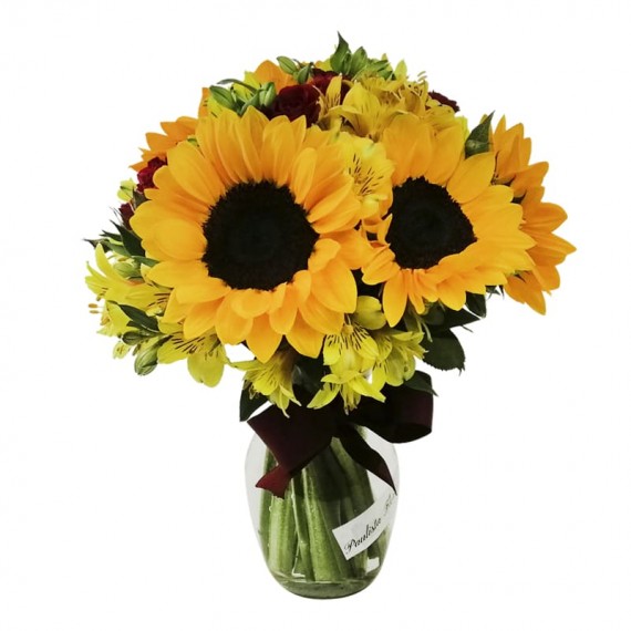 Large arrangement of Sunflowers and Astromelia