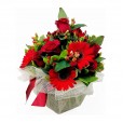 Arrangement of Gerberas and National Roses