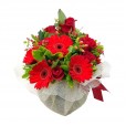 Arrangement of Gerberas and National Roses