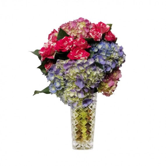 Arrangement of Hydrangeas and Mini Roses