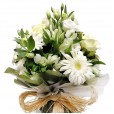 Arrangement of Lysiantos, White Roses, Gerberas and Astromelia