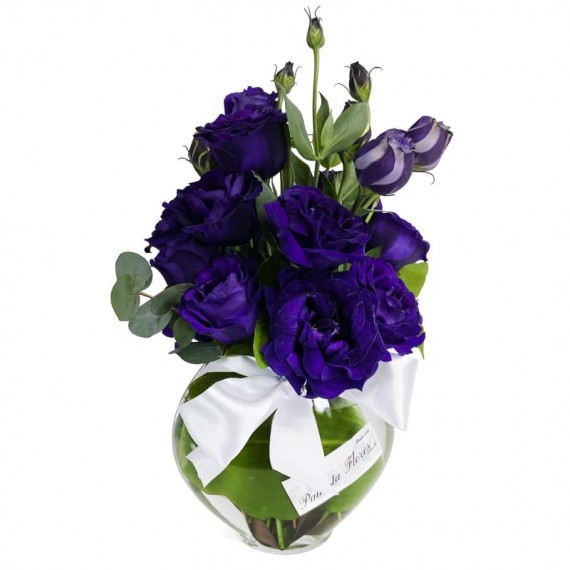 Arranjo com Lisianthus Roxos