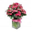 Arranjo de Mini Rosas e Gipsofilas