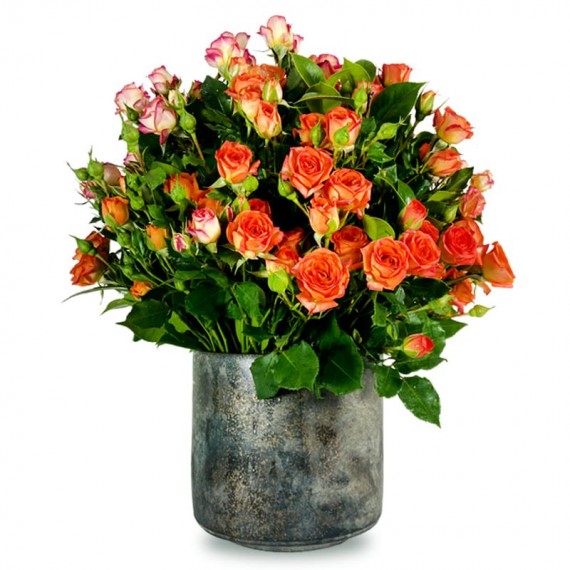 Arrangement of Mini Roses in Ceramic Vase Charming 