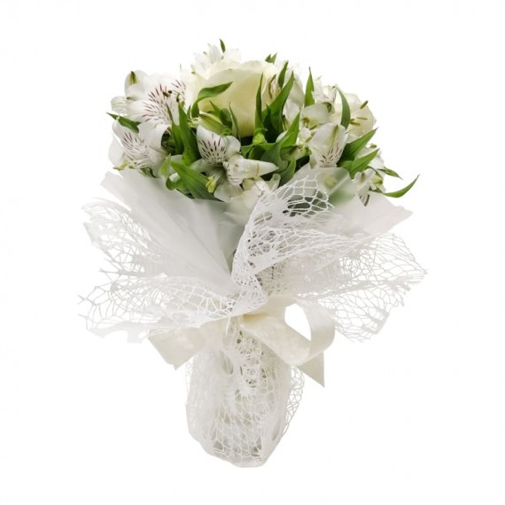 Arrangement of Roses and White Astromelia