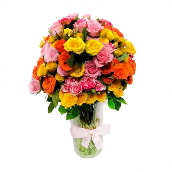 Colors Mini Roses Arrangement