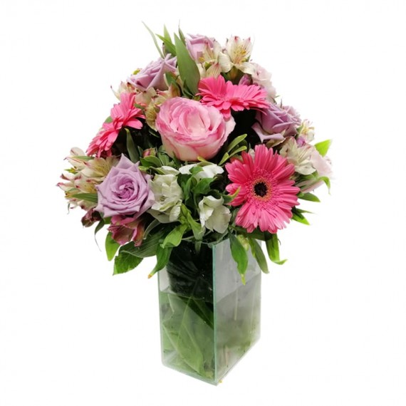Large Arrangement with National Roses, Lilies, Gerberas and Astromelia