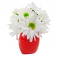 Red Heart Arrangement with White Daisies and Lindt Swiss Classic