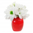 Red Heart Arrangement with White Daisies and Lindt Swiss Classic