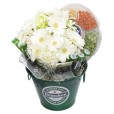 Heineken Snacks Bucket with Gerbera and Hydrangea Arrangement