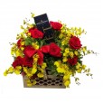 Luxury Basket I - Roses, Golden Rain Orchid and Champagne