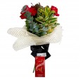 Affection Bouquet with Three Colombian Roses and Lindt Milk