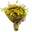 Sunflower Bouquet with Golden Rain