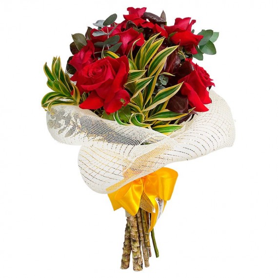 Bouquet with Six Colombian Passion Roses