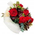 Passion Bouquet with Six Colombian Roses and Lindt Swiss Classic