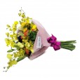 Mix Bouquet with National Roses, Mini Roses, Lilies and Golden Rain