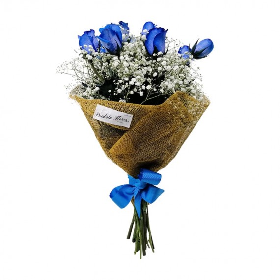 Bouquet with 12 Blue Roses