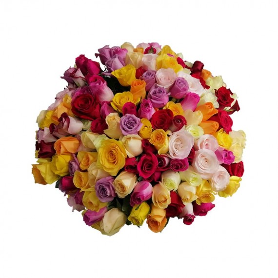 Mega bouquet with 100 Colorful Roses