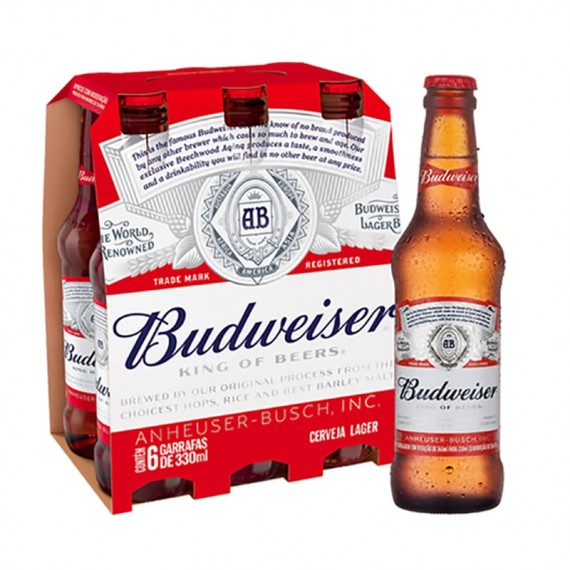 Cerveja Budweiser - Pack com 6 unidades