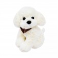 White Plush Dog with Neck Scarf - 34 cm