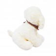 White Plush Dog with Neck Scarf - 34 cm