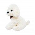 White Plush Dog with Neck Scarf - 34 cm