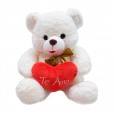 Urso de Pelúcia Branco com Coração Te Amo - 40 cm