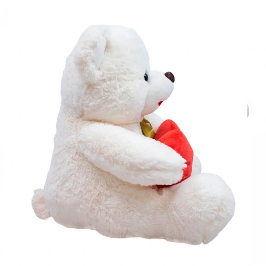 White Teddy Bear with Heart I Love You 40 cm