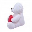 White Teddy Bear with Heart - 33 cm