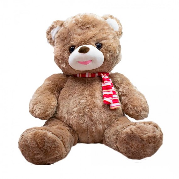 Urso de Pelúcia Marrom com Cachecol -  48 cm