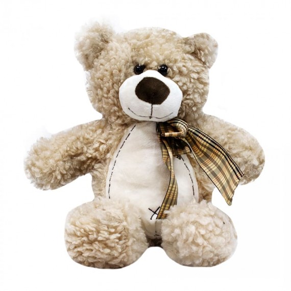 Urso de Pelúcia Marrom com Laço - 26 cm