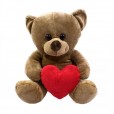 Brown Teddy Bear with Heart - 33 cm