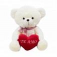White Teddy Bear With Bow and Heart I Love You - 45cm