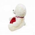 White Teddy Bear With Bow and Heart I Love You - 45cm