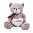 Gray Brown Bear 50cm Love Heart - Plush