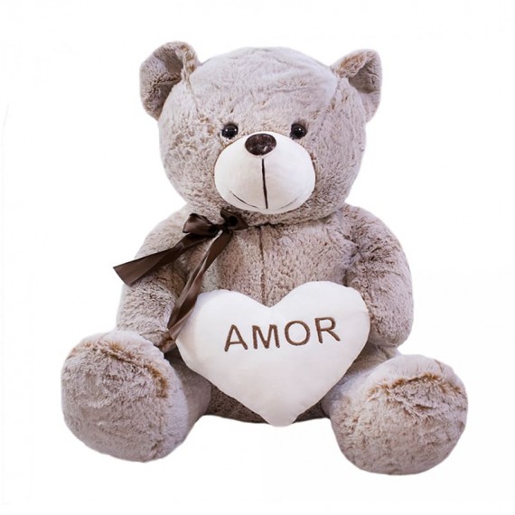 Gray Brown Bear 50cm Love Heart - Plush