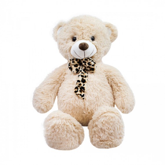 Beige Teddy Bear With Bow - 54 cm