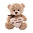 Teddy Bear with Heart "I Love You More Than Chocolate" - 31cm