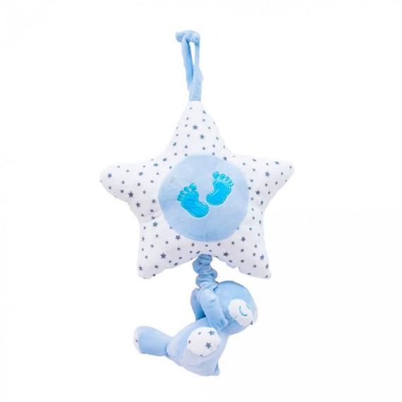 Urso e Estrela Móbile Azul 40cm