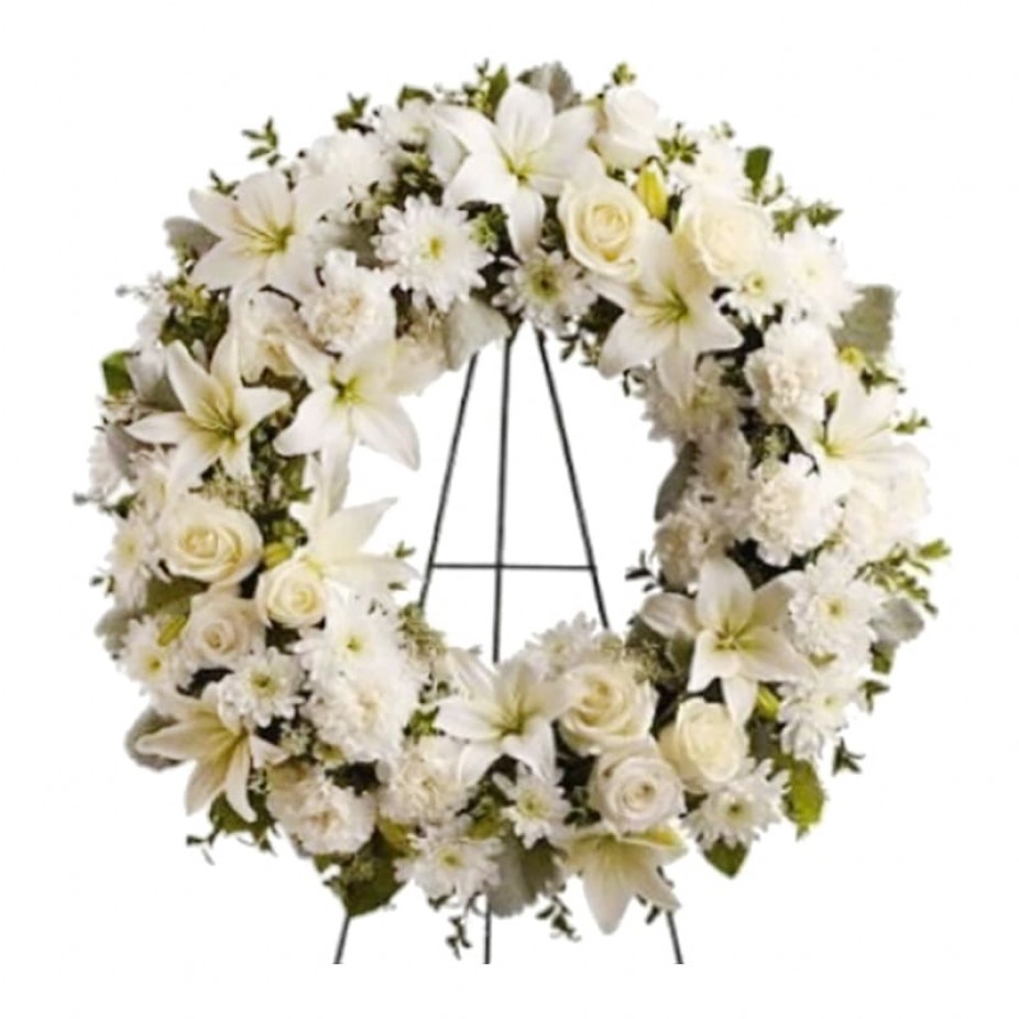 Coroa De Flores Americana Branca Ou Rosa