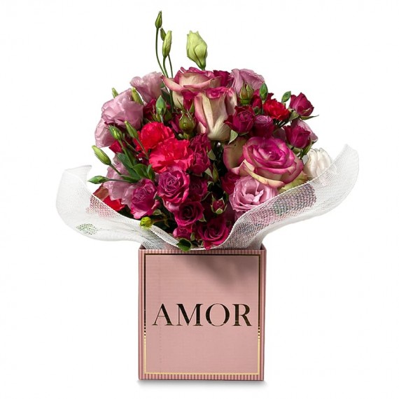 Floral Enchantment Arranjement in Pink Cachepot AMOR