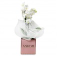 Mini White Orchid Floral Harmony in Pink Cachepot AMOR