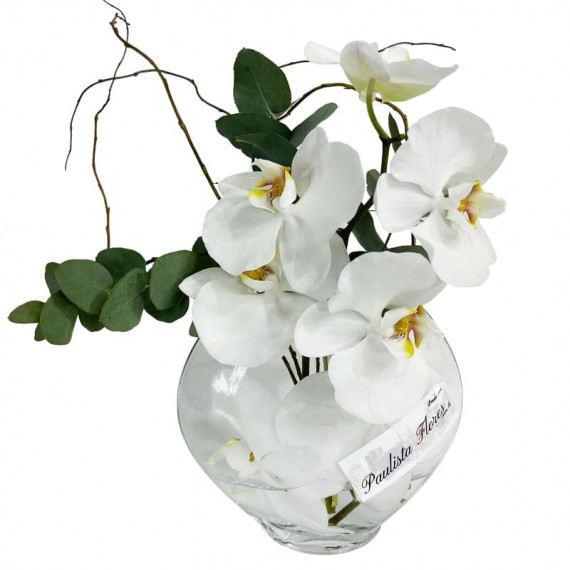 Arrangement of White Heart Orchids