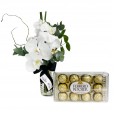 Arrangement of White Orchids Love and Ferrero Rocher G
