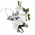 Arrangement of Love White Orchids and Lindt Hazelnut Chocolate Bar