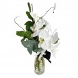 Arrangement of Love White Orchids and Lindt Hazelnut Chocolate Bar
