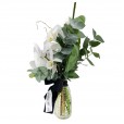 Arrangement of Love White Orchids and Lindt Hazelnut Chocolate Bar