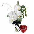 Arranjo de Orquídeas Brancas Love e Lindt Coração P